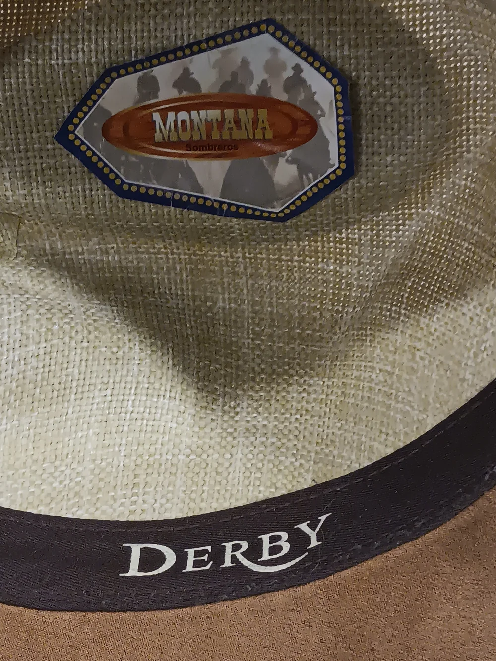 Two-Tone Brown and Beige Wide-Brim Fedora Hat